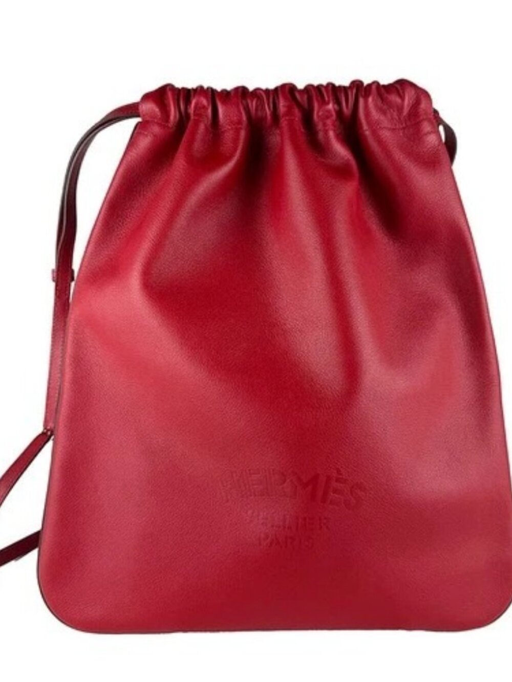 Auth HERMES Backpack Shoulder Bag Rouge Piman Evercolor - z10933